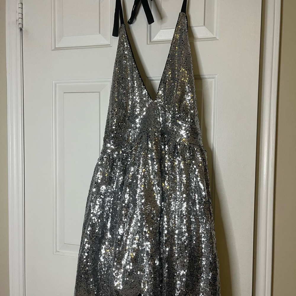 Charlotte Russe Silver Sequin Party Dress